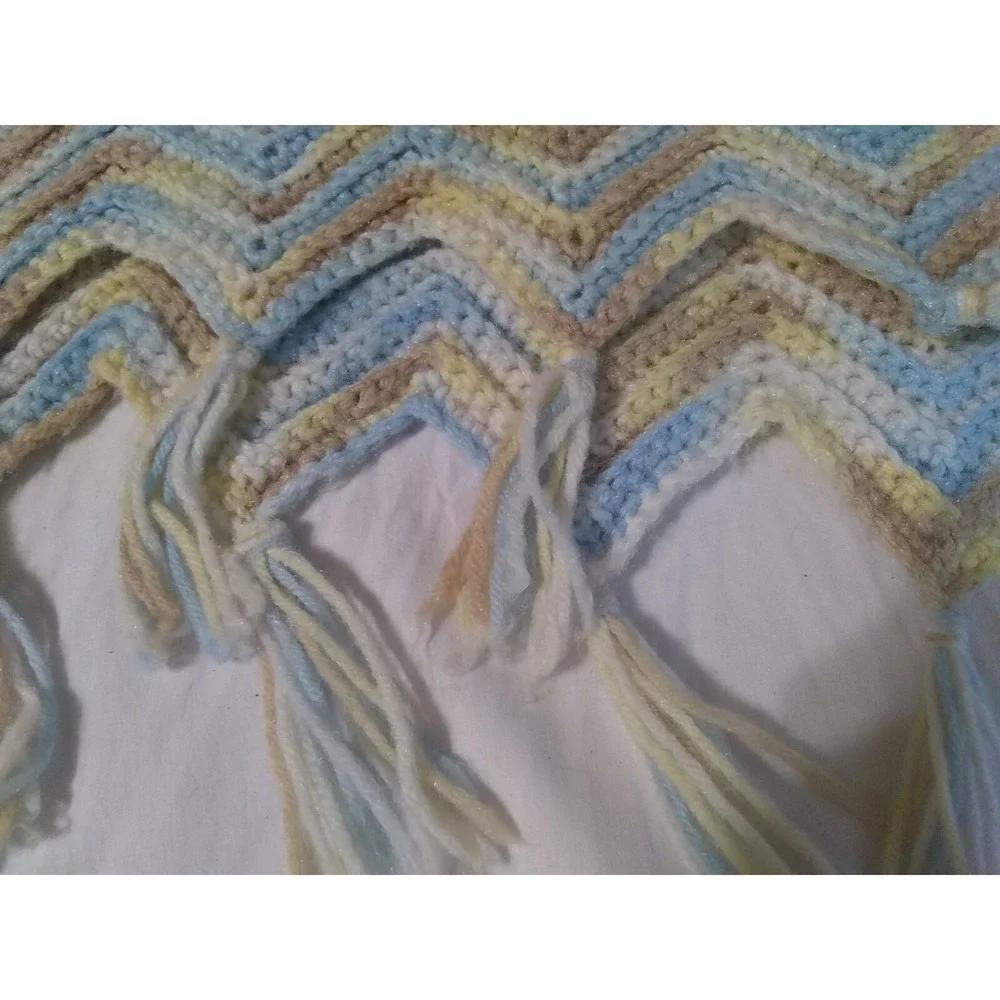 Afgan Throw Hand Crocheted Chevron Zig Zag 84